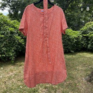 Vintage Marimekko L Orange & White Sheath Dress